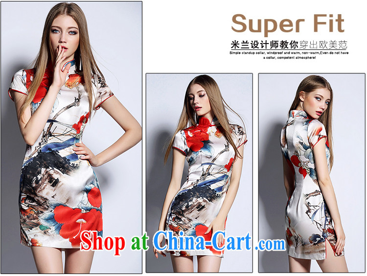 Iraq is still good, summer 2015 new European and American high-end women's clothing retro Ethnic Wind dresses painting stamp beauty dresses skirt picture color XL pictures, price, brand platters! Elections are good character, the national distribution, so why buy now enjoy more preferential! Health