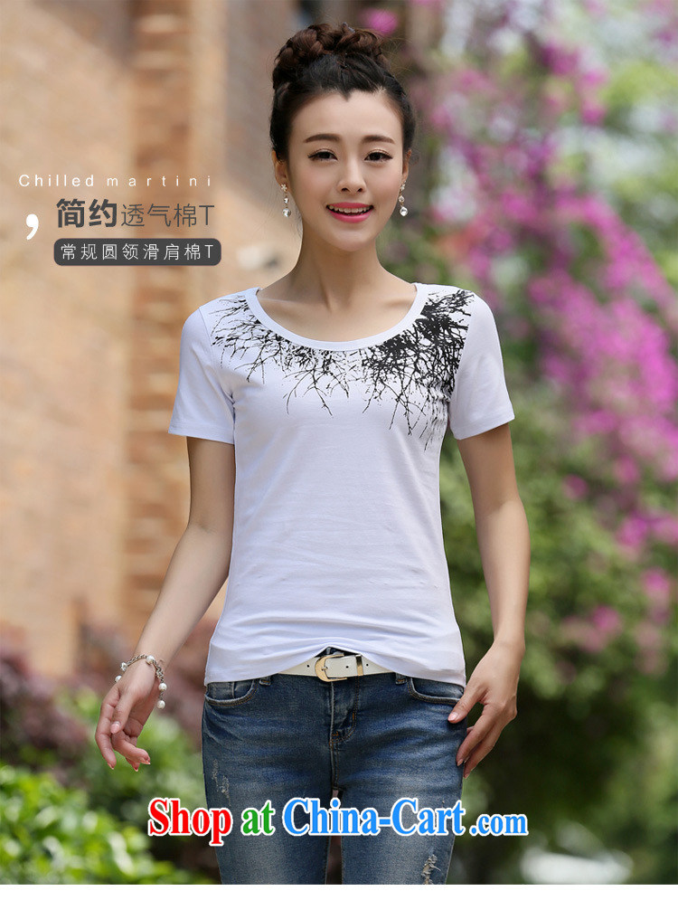 Qin Qing store 2015 summer new Korean female T-shirt short sleeve T-shirts solid T shirts female white 2 XL pictures, price, brand platters! Elections are good character, the national distribution, so why buy now enjoy more preferential! Health