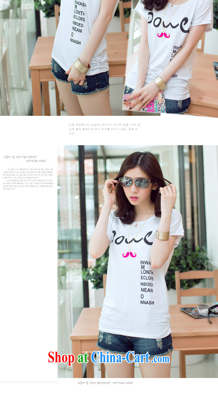 Qin Qing store 2015 summer new Korean version relaxed beauty round-collar T shirts female stamp short-sleeved solid knit-white XL pictures, price, brand platters! Elections are good character, the national distribution, so why buy now enjoy more preferential! Health