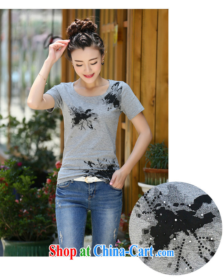 Deloitte Touche Tohmatsu store sunny summer 2015 new beauty, short-sleeved women's code t-shirt pure cotton solid T-shirt T-shirt gray 2 XL pictures, price, brand platters! Elections are good character, the national distribution, so why buy now enjoy more preferential! Health