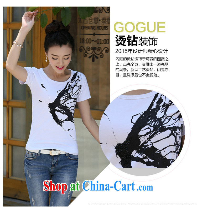 Qin Qing store 2015 summer new Korean female T-shirt short sleeve T-shirts solid T shirts female white XL pictures, price, brand platters! Elections are good character, the national distribution, so why buy now enjoy more preferential! Health