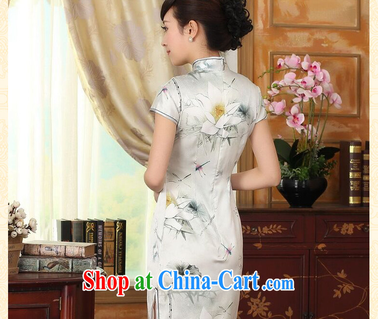 Find Sophie summer female new Chinese improved Lotus cultivating Silk Dresses dinner retro sauna short Silk Cheongsam Lotus 2 XL pictures, price, brand platters! Elections are good character, the national distribution, so why buy now enjoy more preferential! Health