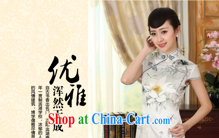 spend the summer dress new Chinese improved Lotus cultivating Silk Dresses dinner retro sauna Silk Cheongsam short figure color 2 XL pictures, price, brand platters! Elections are good character, the national distribution, so why buy now enjoy more preferential! Health