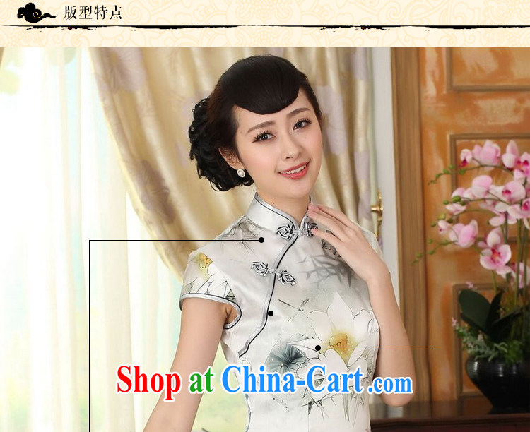 spend the summer dress new Chinese improved Lotus cultivating Silk Dresses dinner retro sauna Silk Cheongsam short figure color 2 XL pictures, price, brand platters! Elections are good character, the national distribution, so why buy now enjoy more preferential! Health