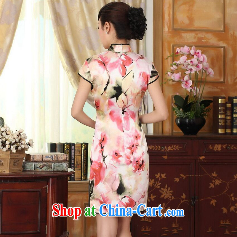 Find Sophie heavy silk retro classic sauna silk poster stretch the improved cultivation double short cheongsam dress female water toner 2 XL, flexible employment, and shopping on the Internet