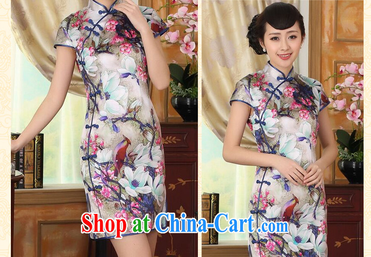 Find Sophie summer heavy Silk Cheongsam poster stretch Satin improved sauna silk tulip elegant banquet short cheongsam tulip 2 XL pictures, price, brand platters! Elections are good character, the national distribution, so why buy now enjoy more preferential! Health