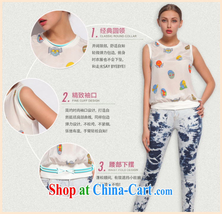 hamilton 2015 summer girls stylish 100 ground 100% mulberry silk stamp sleeveless loose video thin T-shirt short T shirt black L pictures, price, brand platters! Elections are good character, the national distribution, so why buy now enjoy more preferential! Health