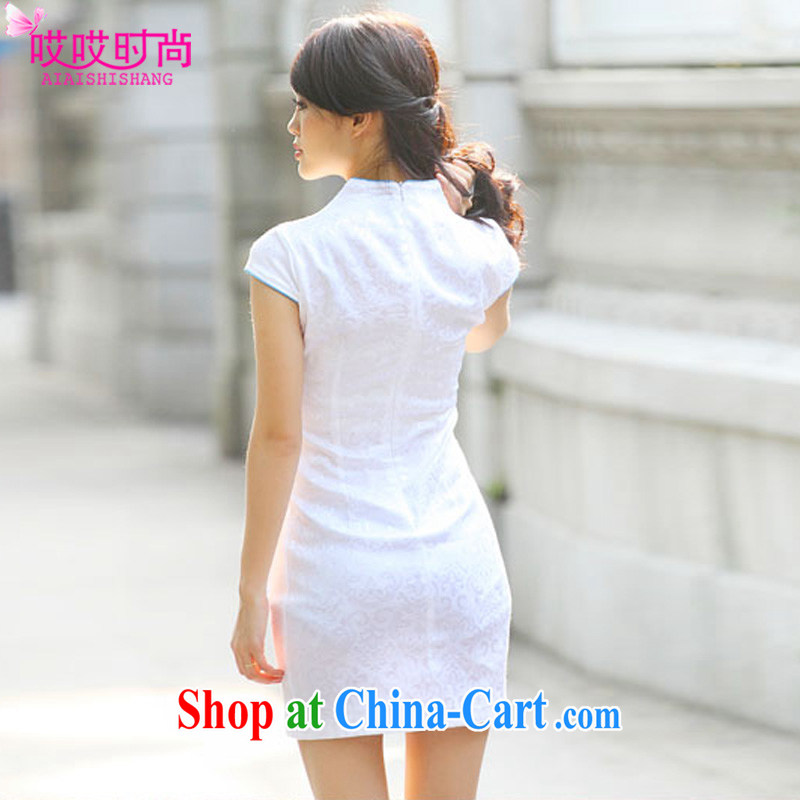 Ah, ah, stylish summer 2015 new female Chinese elegant day dresses skirts A 6919 #blue XL, ah, ah, stylish, and shopping on the Internet
