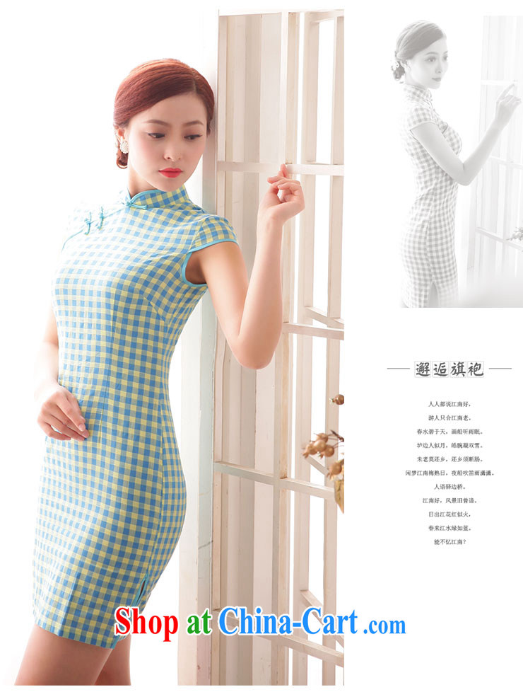 Jubilee 1000 bride 2015 Spring Summer retro Ethnic Wind stylish improved grid cheongsam dress X 593 A, if XXL pictures, price, brand platters! Elections are good character, the national distribution, so why buy now enjoy more preferential! Health