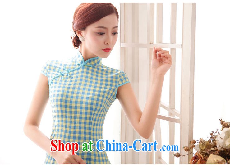 Jubilee 1000 bride 2015 Spring Summer retro Ethnic Wind stylish improved grid cheongsam dress X 593 A, if XXL pictures, price, brand platters! Elections are good character, the national distribution, so why buy now enjoy more preferential! Health