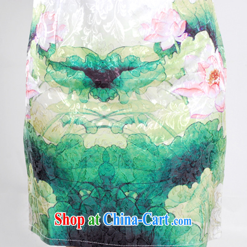 The current Chinese Antique improved stylish short cheongsam dress fresh beauty cheongsam dress JT 903 green XL I should be grateful if you, the flow (OULIU), online shopping