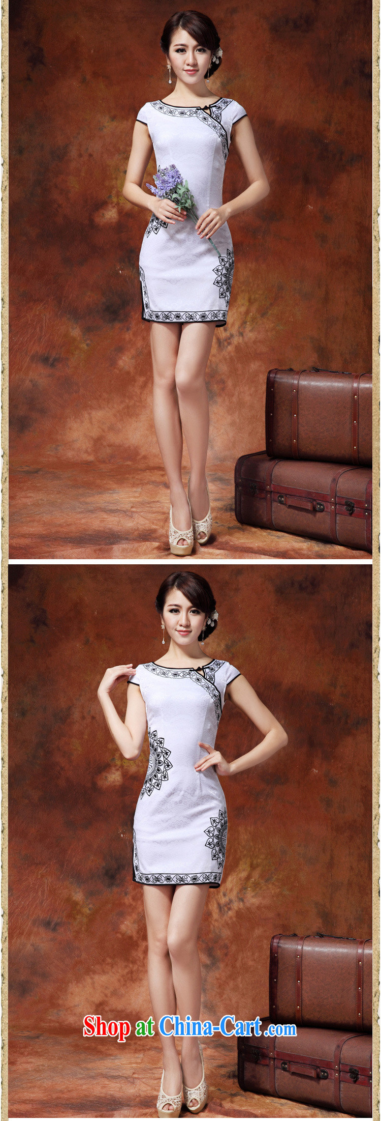 The current trend toward ethnic wind female fashion improved cheongsam Chinese Pipa flap-in Lao long cheongsam JT 920 White Black XXL pictures, price, brand platters! Elections are good character, the national distribution, so why buy now enjoy more preferential! Health