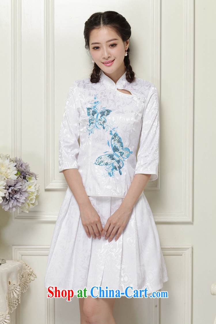 The best original and stylish outfit two-piece cuff in a tight retro dresses, for cultivating cheongsam JT 1055 white XXL pictures, price, brand platters! Elections are good character, the national distribution, so why buy now enjoy more preferential! Health
