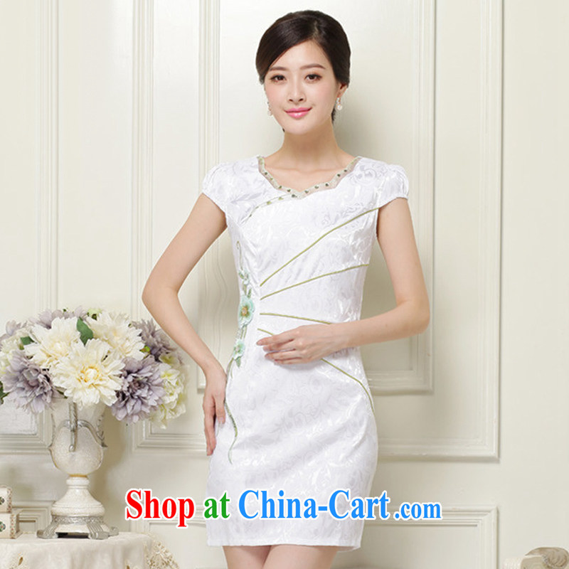 The class exclusive fashion three-dimensional embroidered Leisure Short cheongsam JT 1051 green XXL, the stream (OULIU), and, on-line shopping