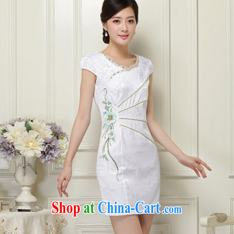 The class exclusive fashion three-dimensional embroidered Leisure Short cheongsam JT 1051 green XXL, the stream (OULIU), and, on-line shopping