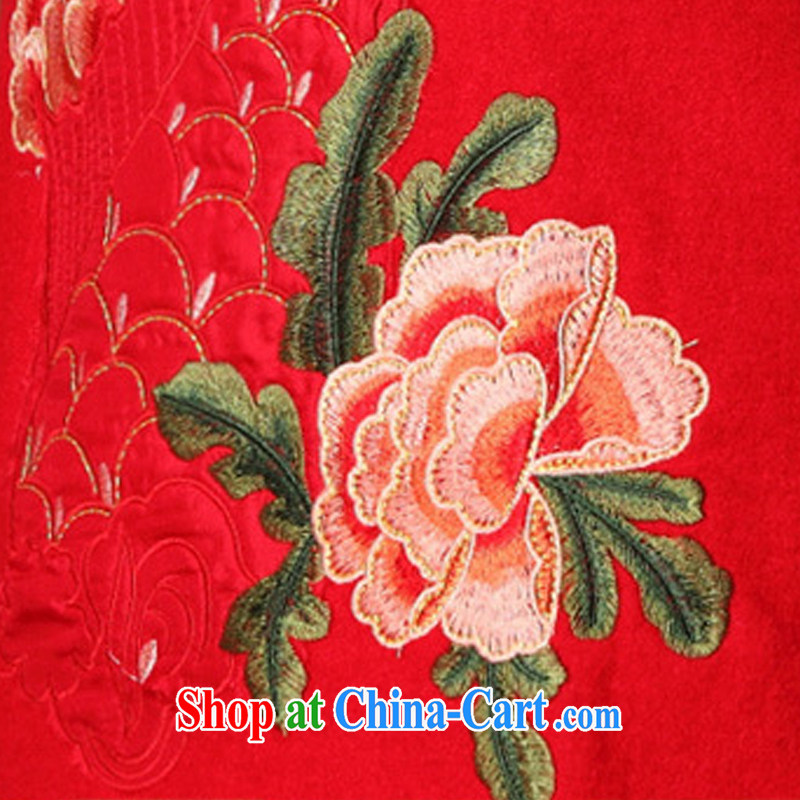 The stream embroidered wool? Short cheongsam red short cheongsam JT 1086 red XXL, European stream (OULIU), and, on-line shopping