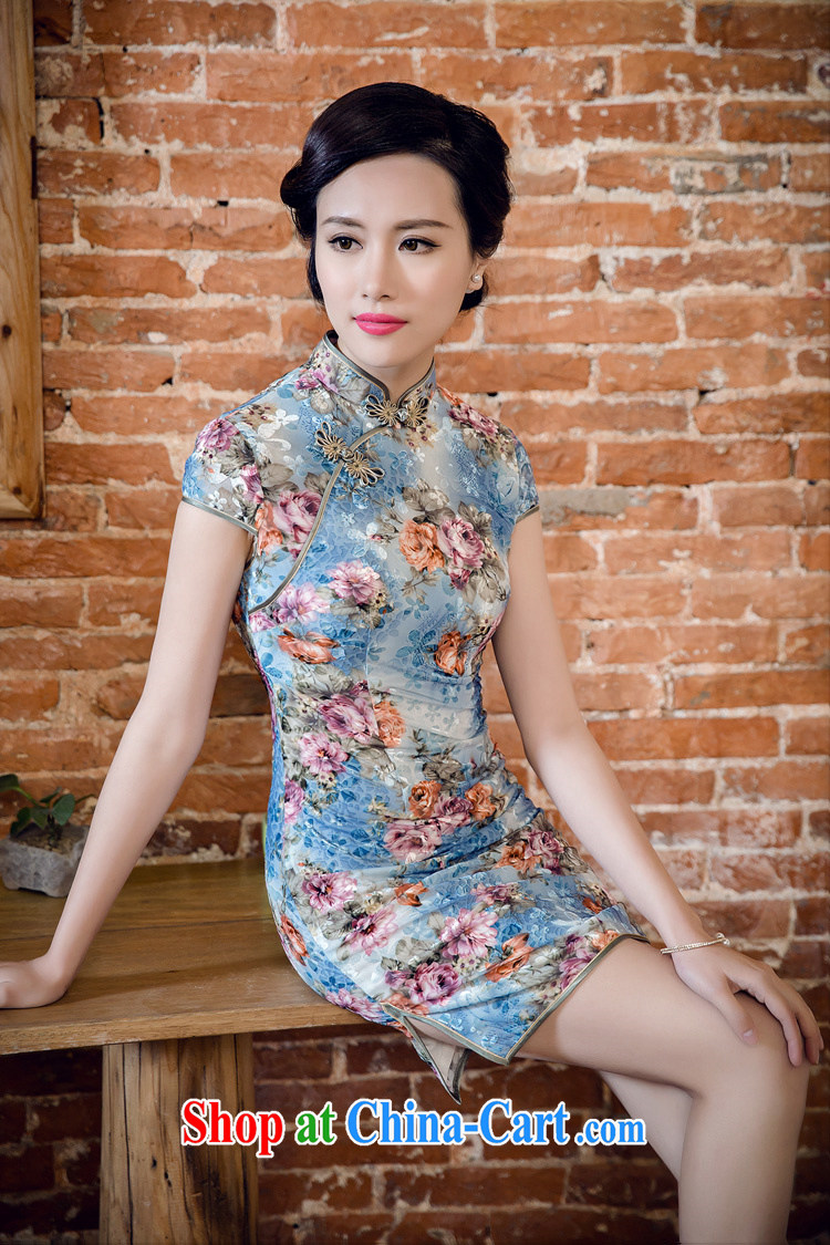 The current Korean velvet poster stamp manual tray snap improved cheongsam dress JT 5082 blue XXL pictures, price, brand platters! Elections are good character, the national distribution, so why buy now enjoy more preferential! Health