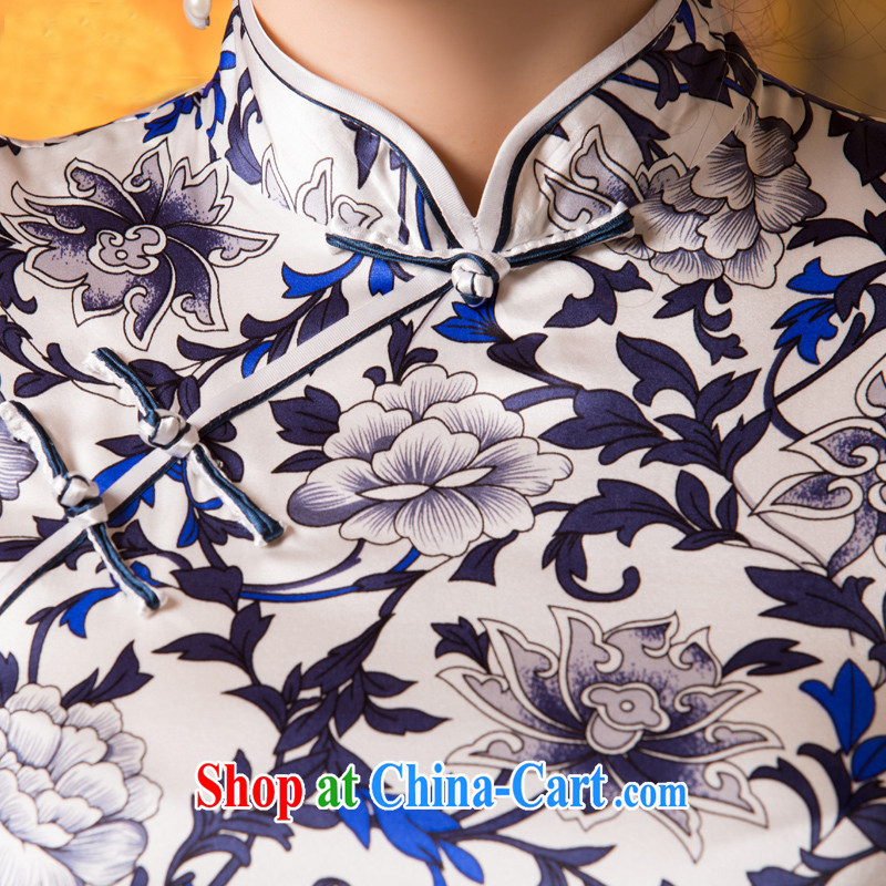 Bong-amphibious Ori-Cheong Wa Dae spent 2015 New Silk Cheongsam high quality sauna silk retro beauty cheongsam dress summer dresses 1501 DQ XXL suit, Bong-amphibious and, shopping on the Internet