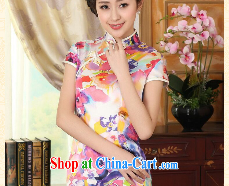 Dan smoke heavy silk summer retro classic, DOS SANTOS for silk painting stretch the improved double short cheongsam 7 color 2 XL pictures, price, brand platters! Elections are good character, the national distribution, so why buy now enjoy more preferential! Health
