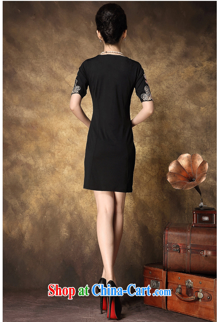 According to her, the 2015 code female summer embroidery short sleeve dresses, older 2015 New National wind black other size pictures, price, brand platters! Elections are good character, the national distribution, so why buy now enjoy more preferential! Health