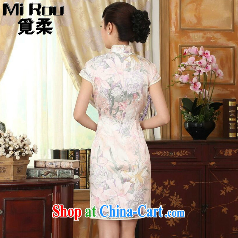 Find Sophie summer Women's clothes silk retro classic stylish sauna silk poster stretch the improved double short cheongsam dress such as the color 2 XL, flexible employment, shopping on the Internet