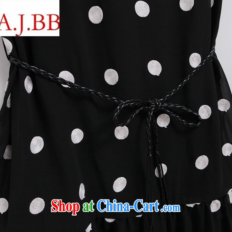 A . J . BB * 2015 summer new, larger female embroidery online wave point dress with belt + strap vest kit A 1451 a single color the code XXXL, Iraq, and, on-line shopping