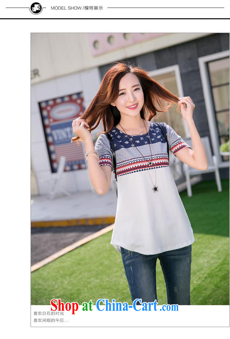 2015 summer edition Korea liberal female round-collar half sleeve larger female T pension blue XXL pictures, price, brand platters! Elections are good character, the national distribution, so why buy now enjoy more preferential! Health