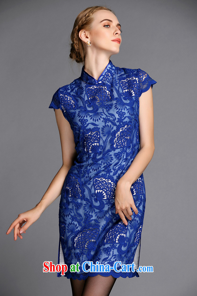 euro-class, high-end Openwork embroidery improved stylish big beauty cheongsam dress XWG 140,301 blue XXXL pictures, price, brand platters! Elections are good character, the national distribution, so why buy now enjoy more preferential! Health