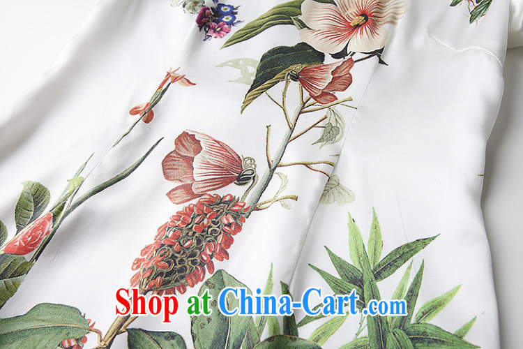 The flow improved stylish silk stamp short cheongsam dress XWG 150,368 white XL pictures, price, brand platters! Elections are good character, the national distribution, so why buy now enjoy more preferential! Health