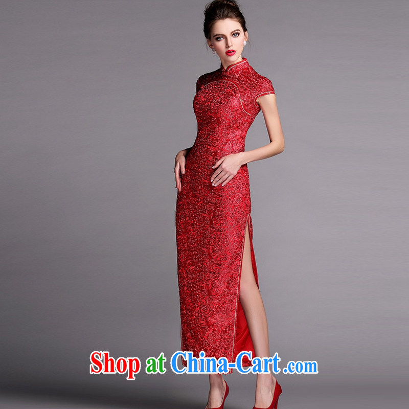 The flow improved fashion industry beauty banquet long dresses wedding dress toast XWG serving 140,507 red XXL, the stream (OULIU), and, on-line shopping