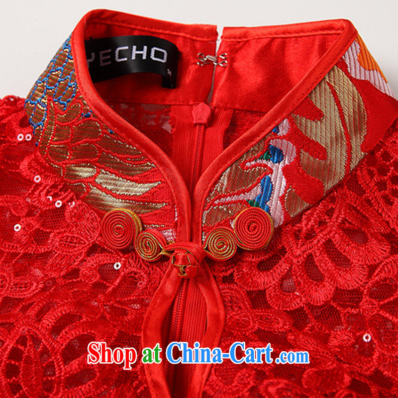 The improved flow and stylish water-soluble cheongsam sexy wedding dress XWG 140,505 red XXL, the stream (OULIU), and shopping on the Internet