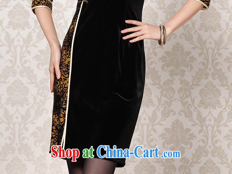 The flow improved Stylish retro wool stitching in short sleeves cheongsam XWG 13 - 6092 black L pictures, price, brand platters! Elections are good character, the national distribution, so why buy now enjoy more preferential! Health