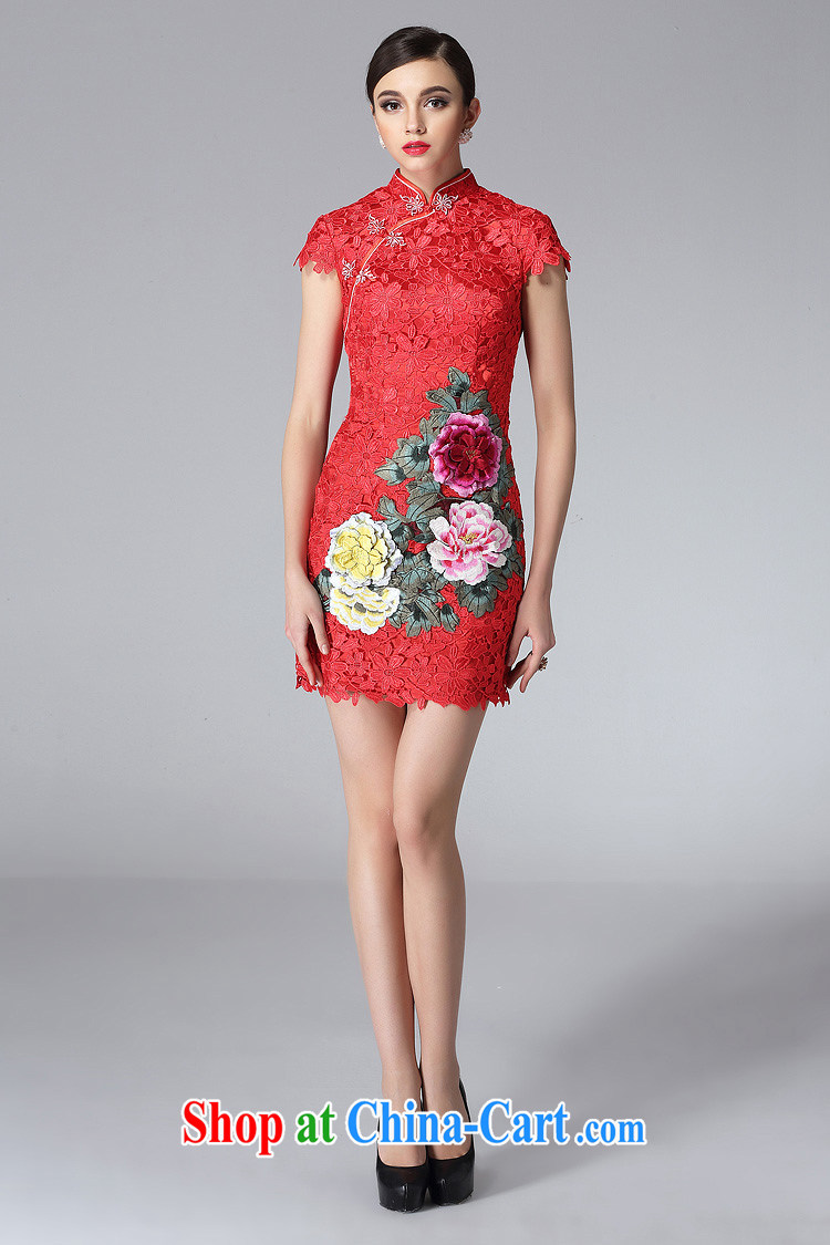 The high flow water-soluble lace cheongsam dress stylish and improved three-dimensional embroidery elegant qipao XWG 8810 red XXL pictures, price, brand platters! Elections are good character, the national distribution, so why buy now enjoy more preferential! Health