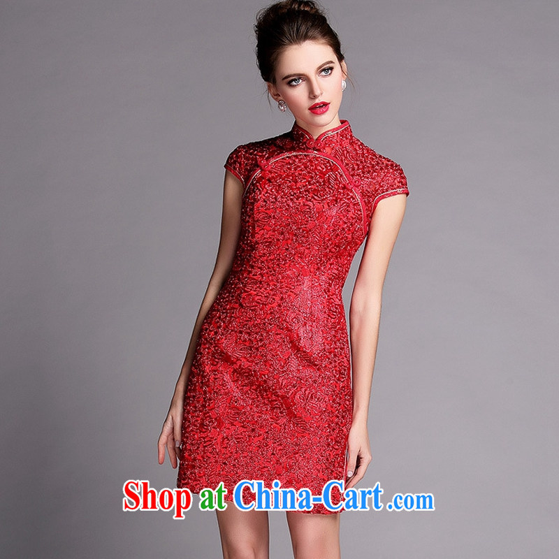 The flow improved fashion industry beauty banquet short dresses wedding dress toast XWG serving 140,503 red XXL, the stream (OULIU), and, on-line shopping