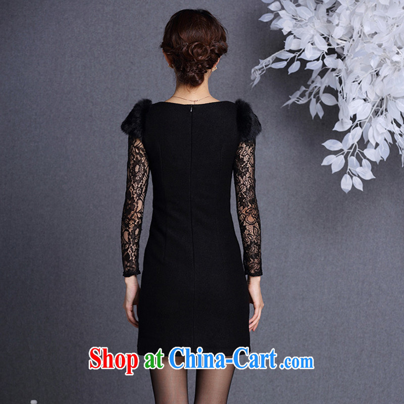 The improved flow and stylish Beauty and Hair shoulder embroidered hair so short cheongsam XWG 13,017 black S, the stream (OULIU), and shopping on the Internet