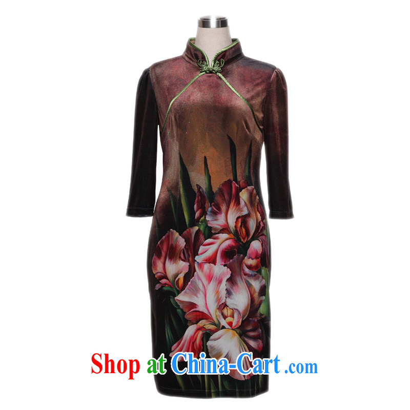The current fall and winter season, improved Stylish retro goods imported wool short cheongsam XWG 2013 - 37 Map Color XXL, the stream (OULIU), and, on-line shopping