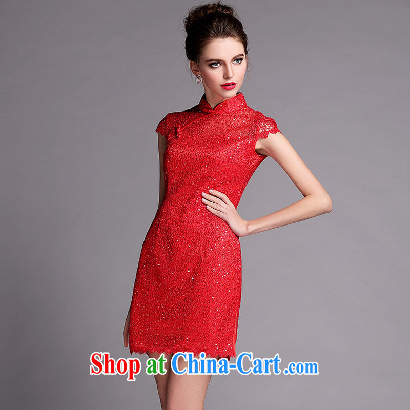 The flow improved modern languages empty water-soluble, short dresses red wedding dress toast XWG serving 140,506 red XXL, the stream (OULIU), and shopping on the Internet