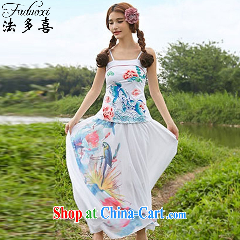 The more than 2015 Southern New Women 5 M large snow woven green digital stamp fairy skirt skirt body 6914 picture color, the more-hi (FADUOXI), shopping on the Internet