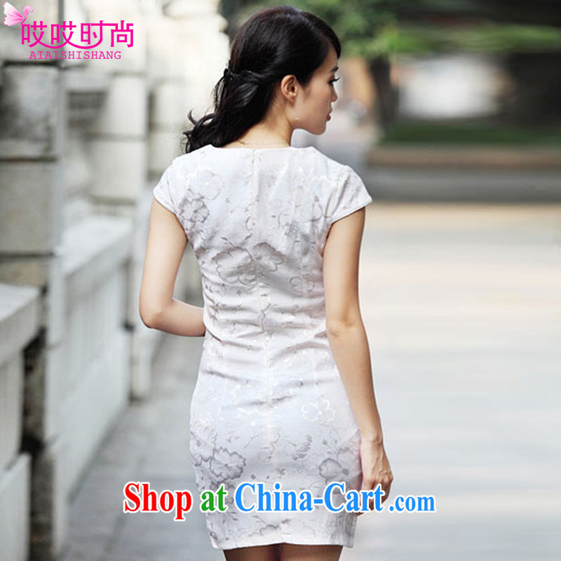 Ah, ah, stylish summer 2015 new female Chinese Antique embroidered cheongsam dress A 6922 #blue XL, ah, ah, stylish, and shopping on the Internet