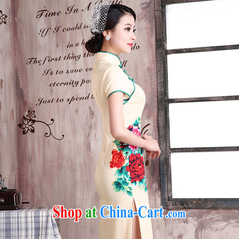 Jubilee 1000 bride spring 2015 new stylish and improved cultivation retro long day dresses, Chinese Dress X 273 yellow XXL, 1000 Jubilee bride, shopping on the Internet