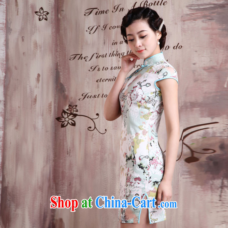 Jubilee 1000 bride's 2015 spring and summer new women with stylish retro improved cultivating graphics thin ethnic wind short, daily cheongsam dress X 2024 pixels, XXL, 1000 Jubilee bride, and shopping on the Internet