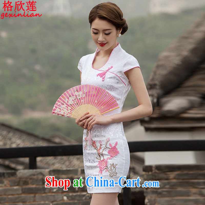 The Yan Lin 2015 summer new Chinese antique dresses and stylish high-end embroidery dresses JY 425 pink XL, Yan Lin (gexinlian), shopping on the Internet