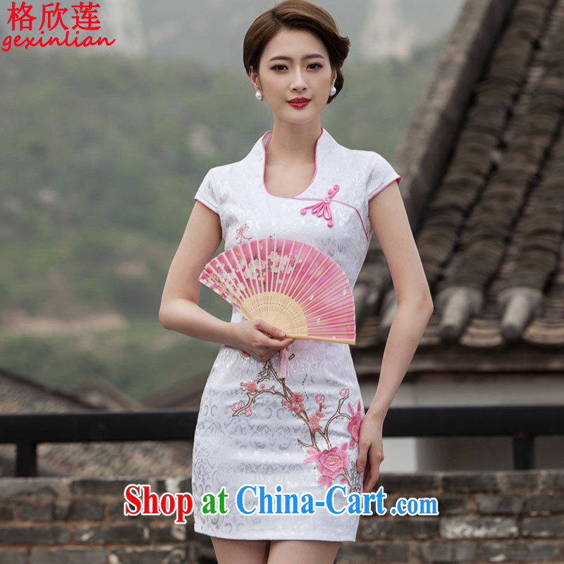 The Yan Lin 2015 summer new Chinese antique dresses and stylish high-end embroidery dresses JY 425 pink XL, Yan Lin (gexinlian), shopping on the Internet