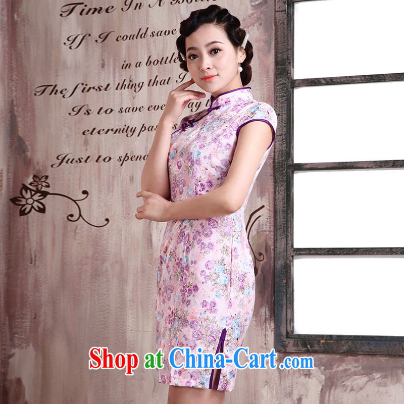 Jubilee 1000 bride's 2015 spring and summer new women's clothing Stylish retro improved cultivating graphics thin ethnic wind short daily dresses dresses X Creek 2020 dream XXL, 1000 Jubilee bride, shopping on the Internet