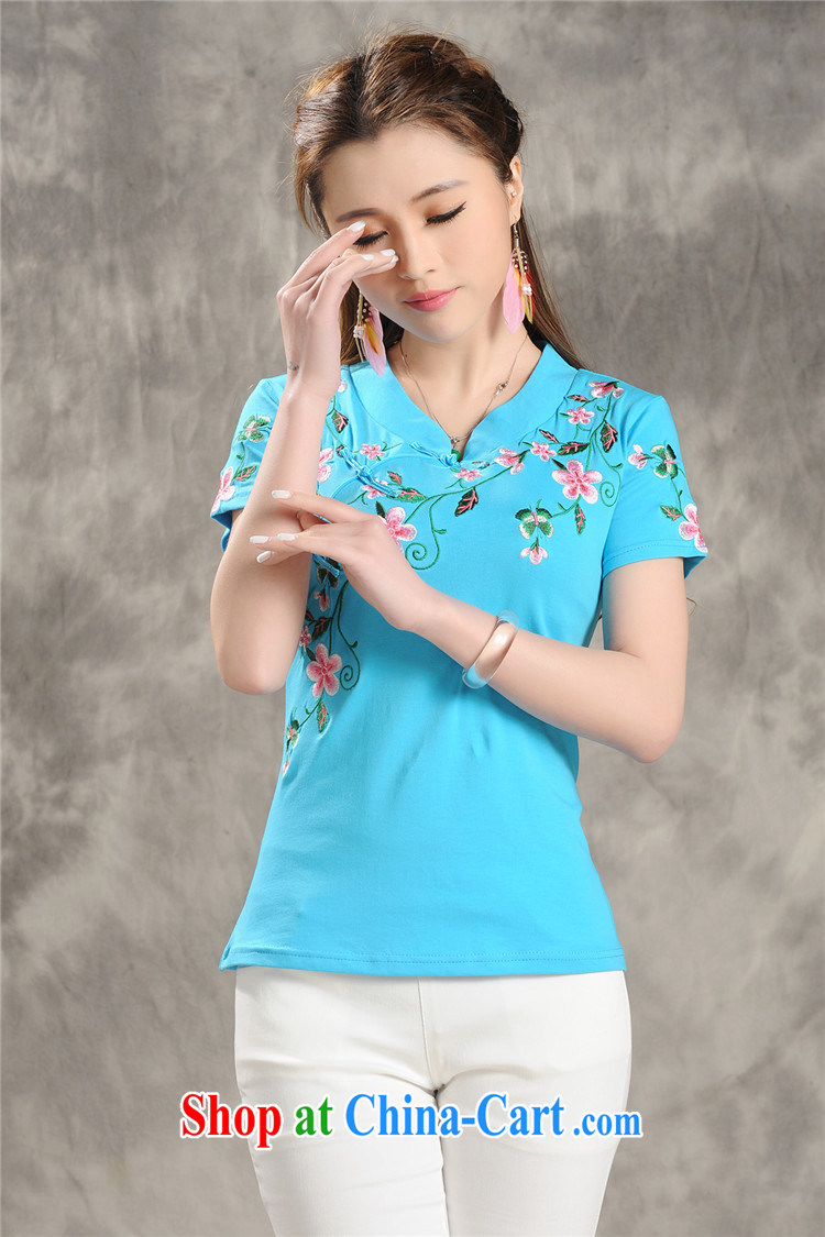 Black butterfly E 9204 2015 summer new blouses, for a tight national wind embroidered beauty short-sleeved T-shirt girl green XXXXL pictures, price, brand platters! Elections are good character, the national distribution, so why buy now enjoy more preferential! Health