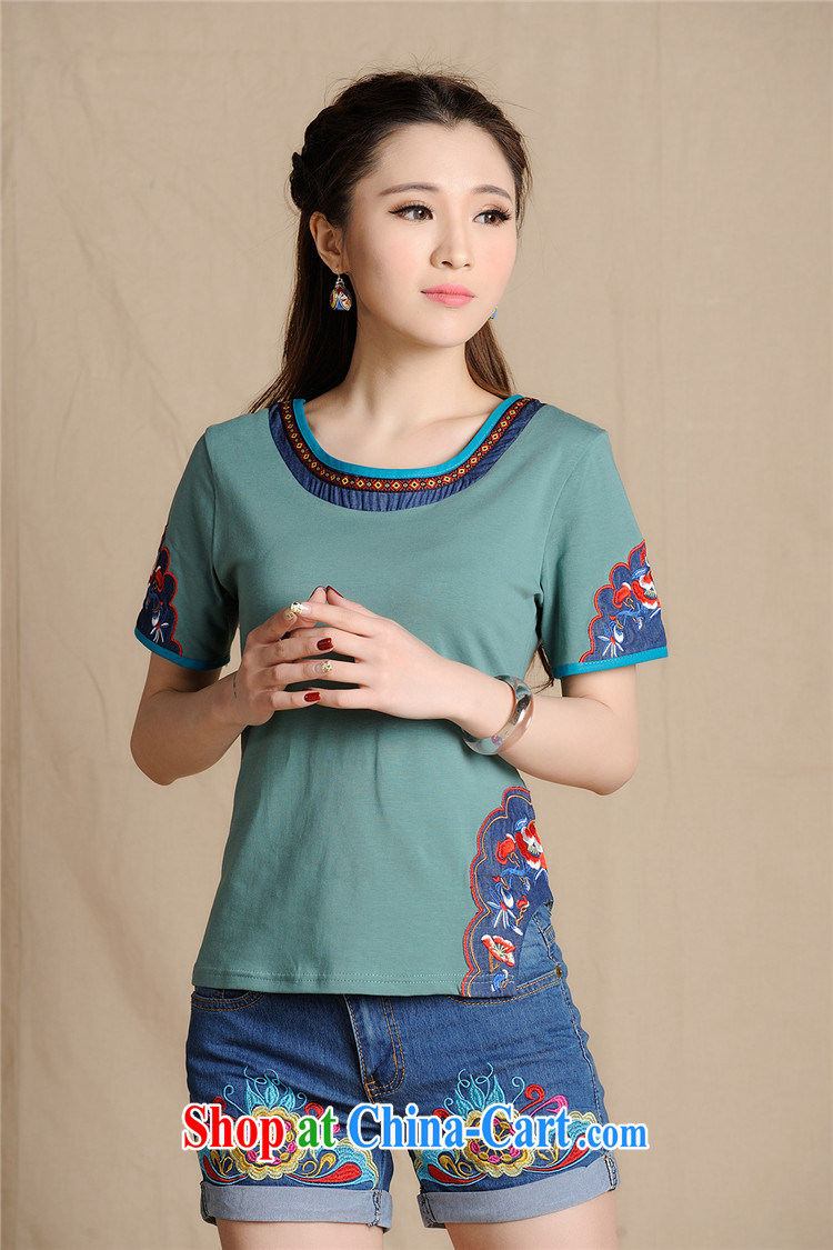 Black butterfly E 9196 National wind summer 2015 new blouses spring beauty embroidery phone round-collar short-sleeve female T shirt green XXL pictures, price, brand platters! Elections are good character, the national distribution, so why buy now enjoy more preferential! Health