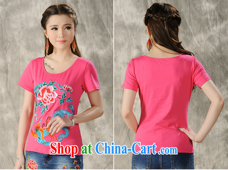 Black butterfly YK 9604 2015 spring and summer new blouses ethnic wind embroidered larger graphics thin round-collar short-sleeve shirt T female pink XXXXL pictures, price, brand platters! Elections are good character, the national distribution, so why buy now enjoy more preferential! Health