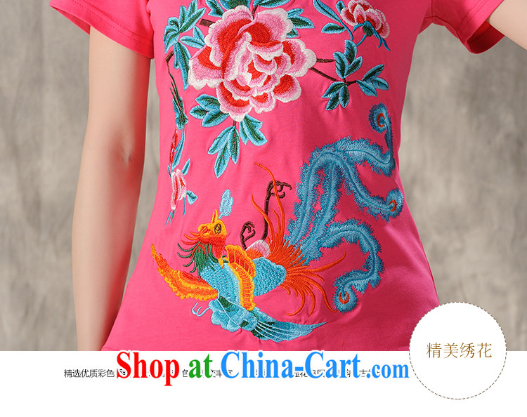 Black butterfly YK 9604 2015 spring and summer new blouses ethnic wind embroidered larger graphics thin round-collar short-sleeve shirt T female pink XXXXL pictures, price, brand platters! Elections are good character, the national distribution, so why buy now enjoy more preferential! Health