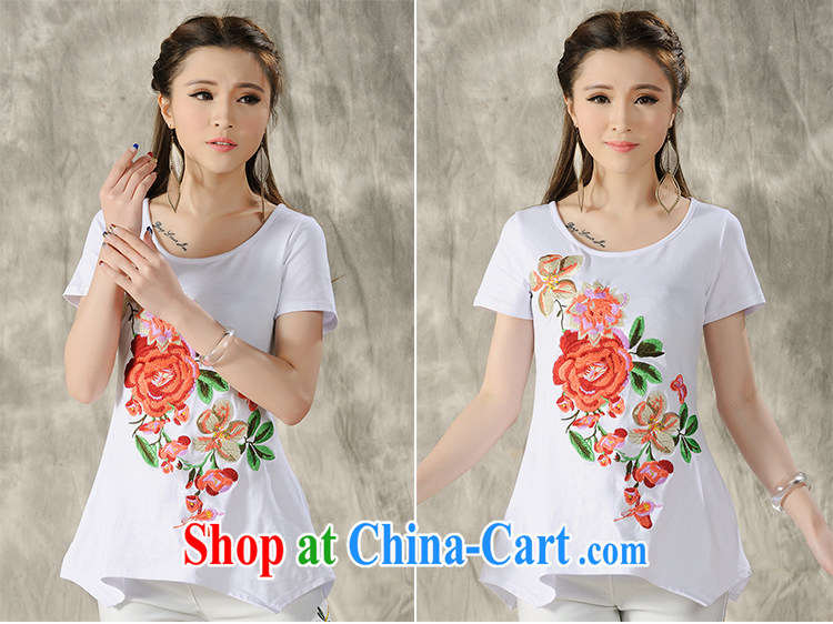 Black butterfly YK 9487 2015 spring and summer new blouses ethnic wind embroidery, long does not rule, with a short-sleeved shirt T white XXXL pictures, price, brand platters! Elections are good character, the national distribution, so why buy now enjoy more preferential! Health