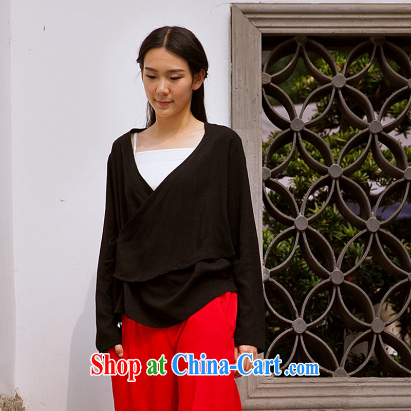 In 2015 Moon Ethnic Wind Women's clothes summer Chinese classical style, served improved China wind Chinese loose T-shirt black are code